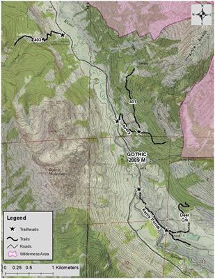 Differential response of three large mammal species to human recreation in the Rocky Mountains of Colorado, USA